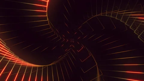 Futuristic abstract digital artwork with vibrant orange and red color scheme Stock-Footage 285696276