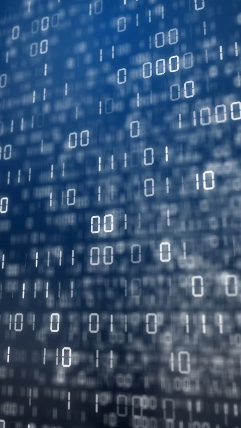 Futuristic abstract digital computer code of zeros and ones on a blue background Video stock 307218759