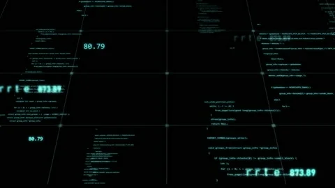 Futuristic abstract digital cyberspace with program code levitation. Stock Footage 217273842