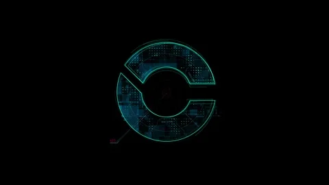 Futuristic Abstract Digital Dashboard with Glowing Interface Design Stock Footage 341917992