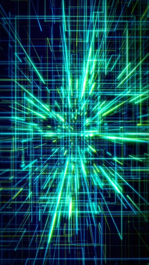 Futuristic Abstract Digital Data Grid Network Tunnel Motion Background 库存影片 335707984