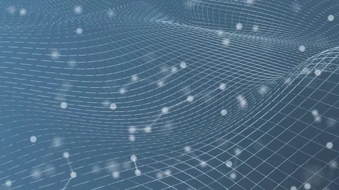 Futuristic Abstract Digital Grid Space With Floating Particle Flow Stock Footage 337149731