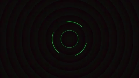 Futuristic abstract digital hud loop with glowing green concentric circles Stock Footage 346332988