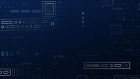 Futuristic Abstract Digital Interface Pattern in Deep Blue Tones Stock Footage 341922054
