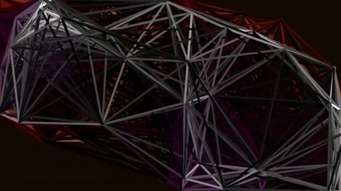 Futuristic abstract digital network connecting complex geometric nodes on b.. Stock Footage 342205862