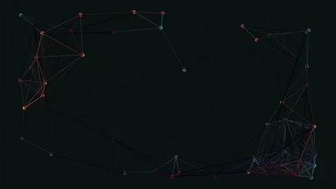 Futuristic abstract digital network structure with connecting blue data poi.. Stock Footage 337161836