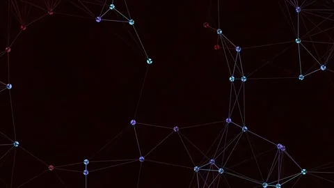 Futuristic abstract digital network visualization of interconnected global .. Stock Footage 340378039