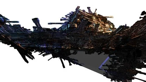 Futuristic abstract digital structure with glowing elements Stock Illustration