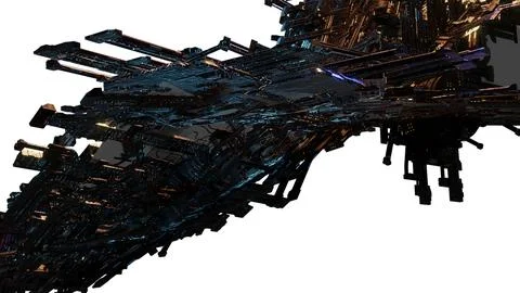 Futuristic abstract digital structure with glowing elements Stock Illustration