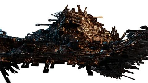 Futuristic abstract digital structure with glowing elements Stock Illustration