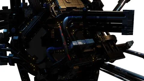 Futuristic abstract digital structure with glowing elements Illustrazione stock