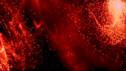 Futuristic abstract fire particles flowing in cyber space background. Stock Footage 247494797