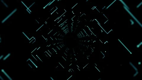 Futuristic Abstract Geometric Design with Glowing Lines in a Dark Digital T.. Stock Footage 339052373