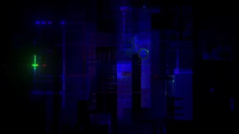 Futuristic Abstract Geometric Hi-Tech Glitch Pattern Seamless Visuals Stock Footage 315416434