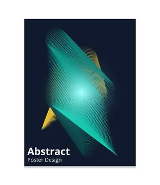 Futuristic abstract geometric line art poster design vector illustration Stock Illustration