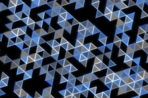 Futuristic abstract geometric pattern with glowing triangles Stock Illustration