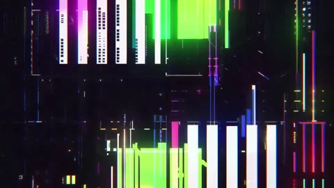 Futuristic Abstract Glitch Hi-Tech Geometric Pattern Seamless Visual Motion Stock Footage 315416497