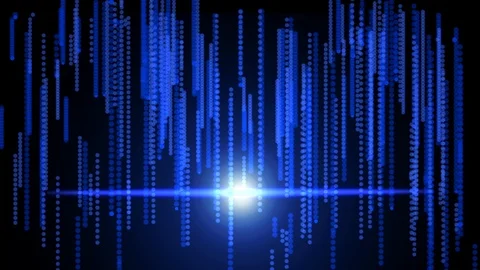 Futuristic abstract glittering blue light dots pattern background Video stock 107399003