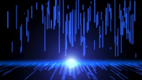 Futuristic abstract glittering blue light dots pattern background Stock Footage 107403236