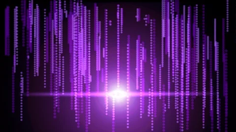 Futuristic abstract glittering purple light dots pattern background Video stock 107399048