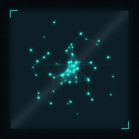Futuristic abstract global data network with interconnected glowing blue no.. Видео 344777773