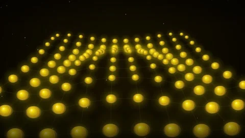 Futuristic abstract glow of connected data dots on a dark technological mat.. Stock Footage 346005257