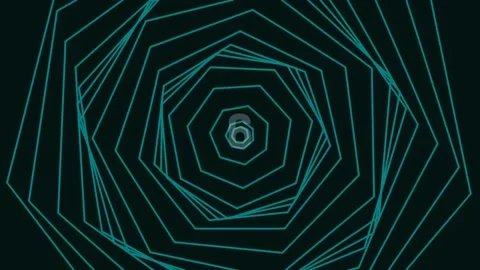 Futuristic abstract glowing blue hexagon network pattern tunnel background Stock Footage 342093425