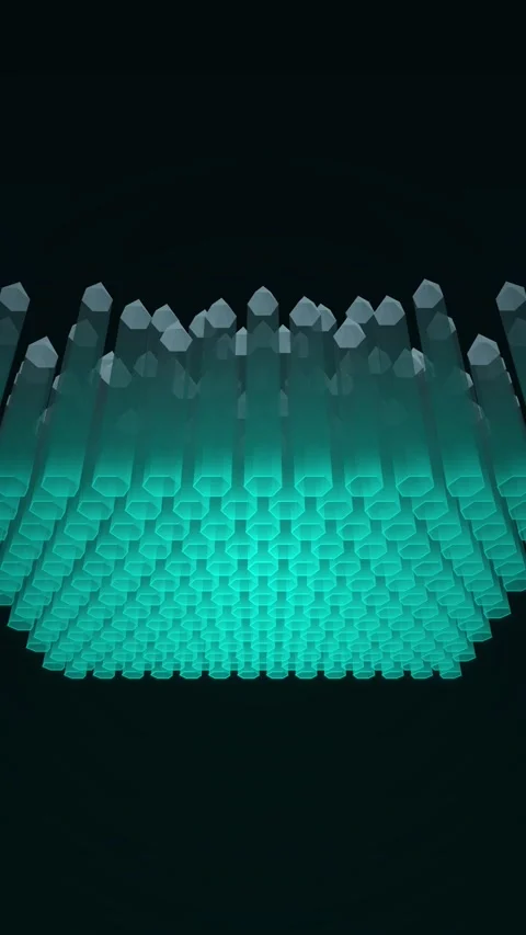 Futuristic abstract glowing geometric pattern, digital matrix energy backgrou Stock Footage 345494251