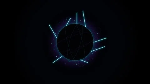 Futuristic abstract glowing neon shape looping animation with digital parti.. Stock Footage 345897144