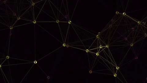 Futuristic abstract glowing network lines connecting digital data nodes Stock Footage 340377963