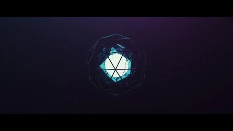 Futuristic Abstract Glowing Sphere Encased in Rotating Geometric Wireframe Cage Stock Footage 328691168