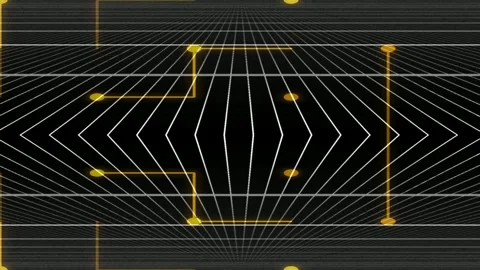 Futuristic abstract glowing technology data connections grid overlay design Stock Footage 339776369