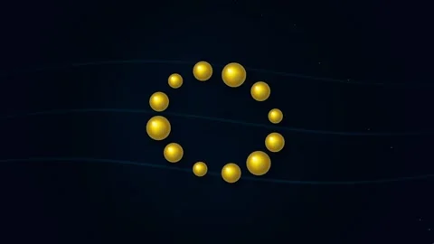 Futuristic abstract golden data path connecting glowing spheres on deep nav.. Stock Footage 346001177