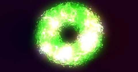 Futuristic abstract green exploding ring circle glowing radiant magical ene.. Stock Illustration