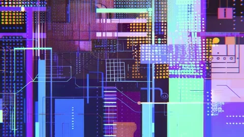 Futuristic Abstract Hi-Tech Glitch Geometric Pattern Seamless Background Stock Footage 315416449