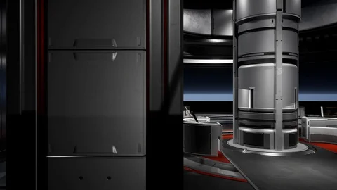 Futuristic abstract hi-tech scientific fiction laboratory Stock Footage 128739566
