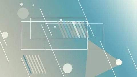 Futuristic abstract layout with outlined rectangles, lines, and dots in tea.. Ilustração Stock