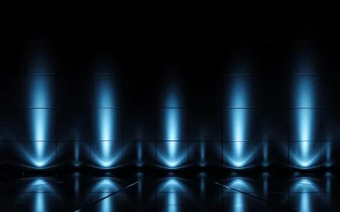 Futuristic abstract light and reflection. 3d rendering Stock Photos