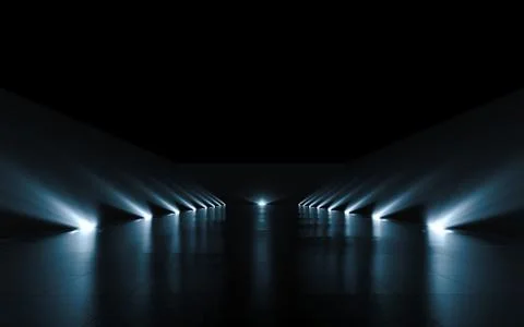 Futuristic abstract light and reflection. 3d rendering 写真素材