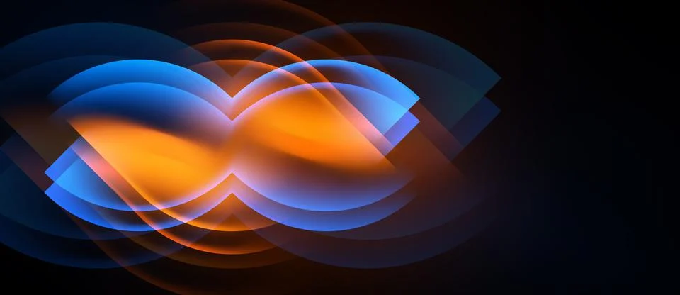 Futuristic abstract luminous waves, vector background for web design Stock Illustration