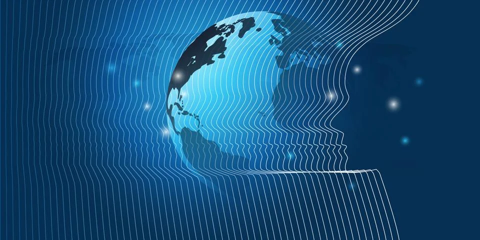 Futuristic Abstract Machine Learning, Artificial Intelligence, Cloud Comput.. Illustrazione stock