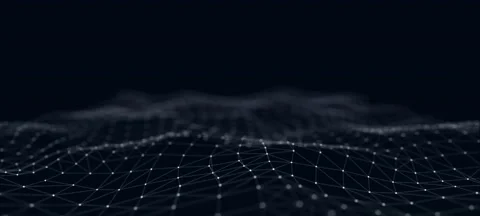 Futuristic abstract mesh. Wave with the connection of dots and lines. Stock Footage 154688229