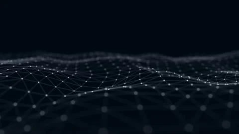 Futuristic abstract mesh. Wave with the connection of dots and lines. Stock Footage 156209882