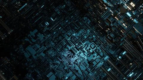 Futuristic abstract metallic grid background in dark tones Stock Illustration