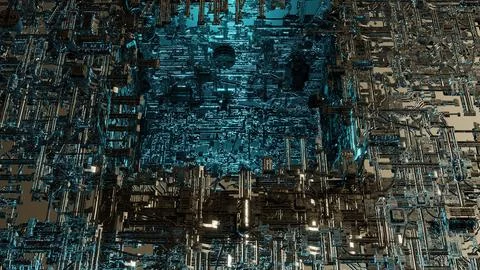 Futuristic abstract metallic grid background in dark tones Stock Illustration