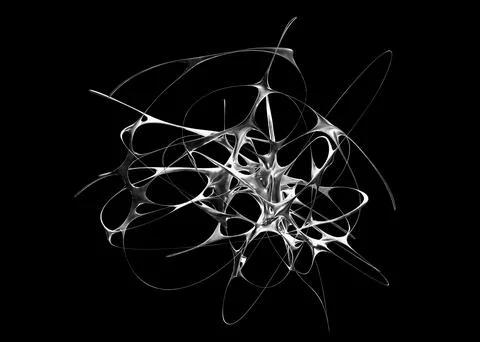 Futuristic Abstract metallic shape 3d render. Element for design, advertising Stock Illustration