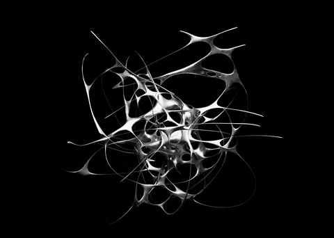 Futuristic Abstract metallic shape 3d render. Element for design, advertising Stock Illustration