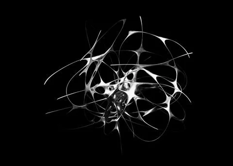 Futuristic Abstract metallic shape 3d render. Element for design, advertising Stock Illustration