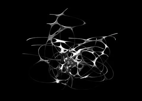 Futuristic Abstract metallic shape 3d render. Element for design, advertising Illustrazione stock