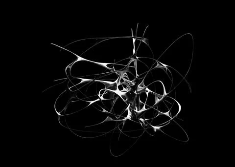 Futuristic Abstract metallic shape 3d render. Element for design, advertising Stock Illustration